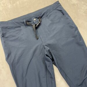 STOIC Pants Mens 38x32 Ripstop Hiking Traveling Outdoors Belted Navy Blue Casual
